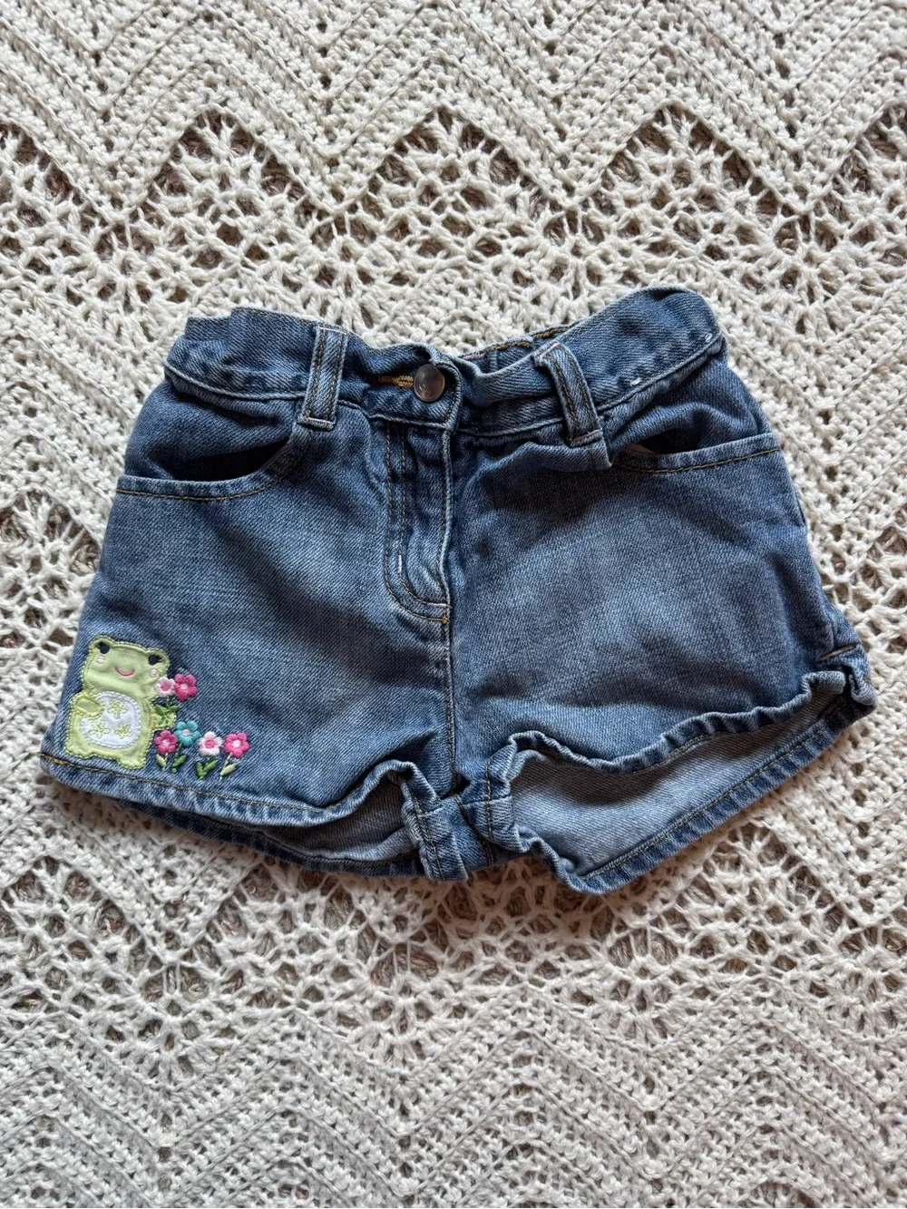 Y2K Gymboree Matching Set Girl 3T Floral Frog Summer Outfit Tunic Top Shorts